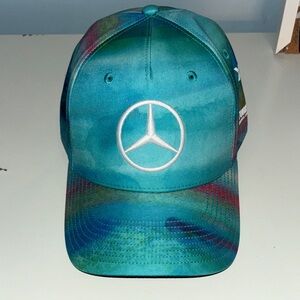 Mercedes-Benz Embroidered Logo Tie-Dye Cap - Teal Blue
